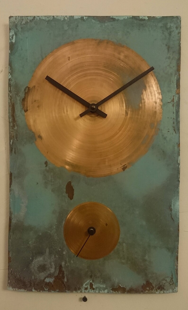 Patina Copper Clock Wall Clock Home Decor Original Clock Etsy