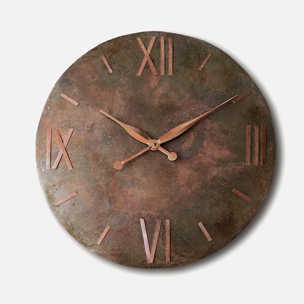 Large Copper clock, Oversized clock, design clock, wall clock, hand made clock, clocks, original clock, design wall clock