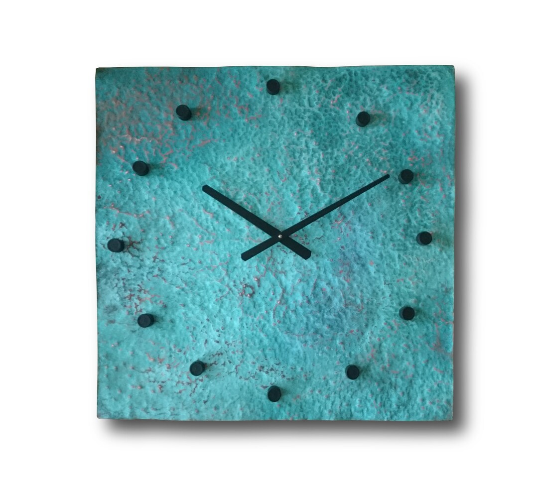 Large Copper Clock Oversized Clock Design Clock Wall Clock Etsy