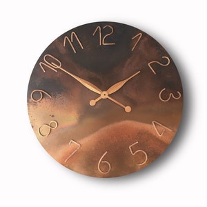 Large Copper clock, Oversized clock, design clock, wall clock, hand made clock, clocks, original clock, design wall clock