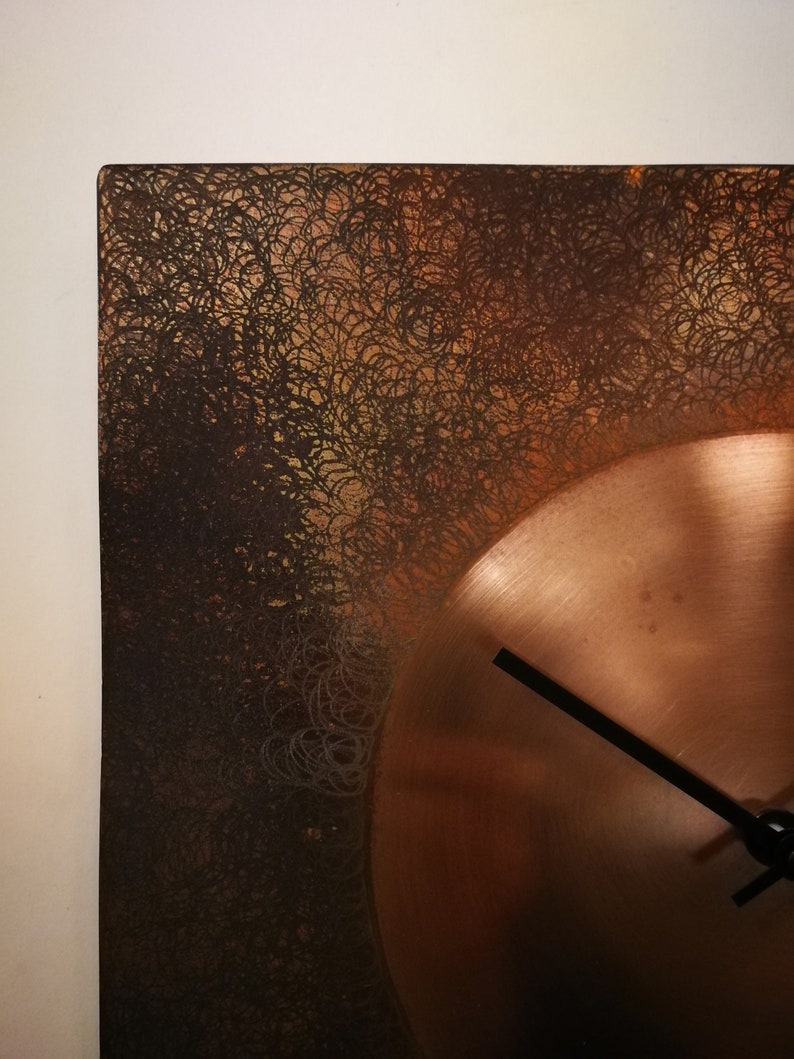 clock Hammered clock Handmade clock Engraving clock rustic clock Original clock clocks Wall clock Home decor Pure copper clock