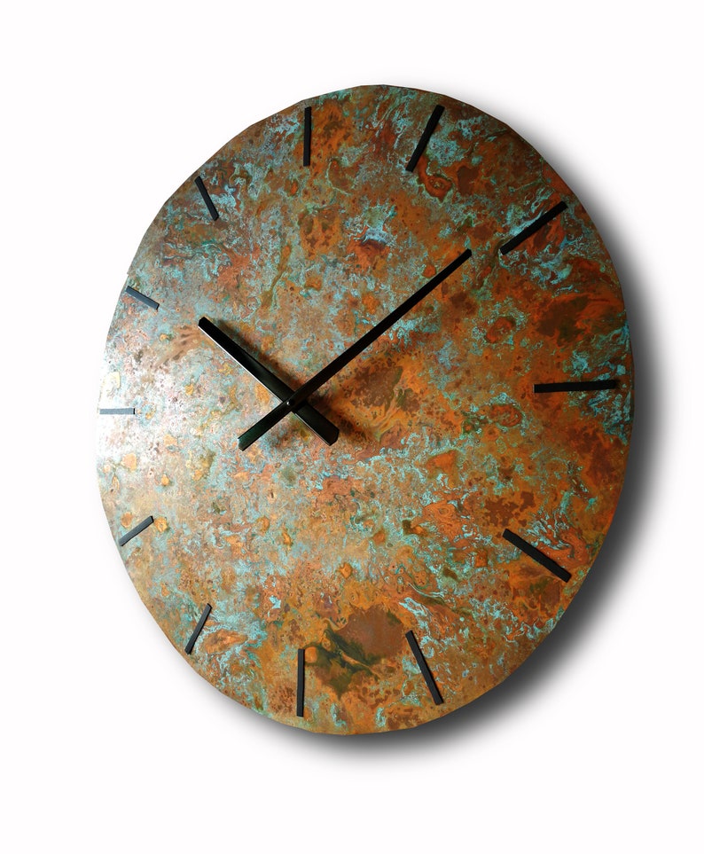 Large patina copper clock Wall clock Home decor Original | Etsy