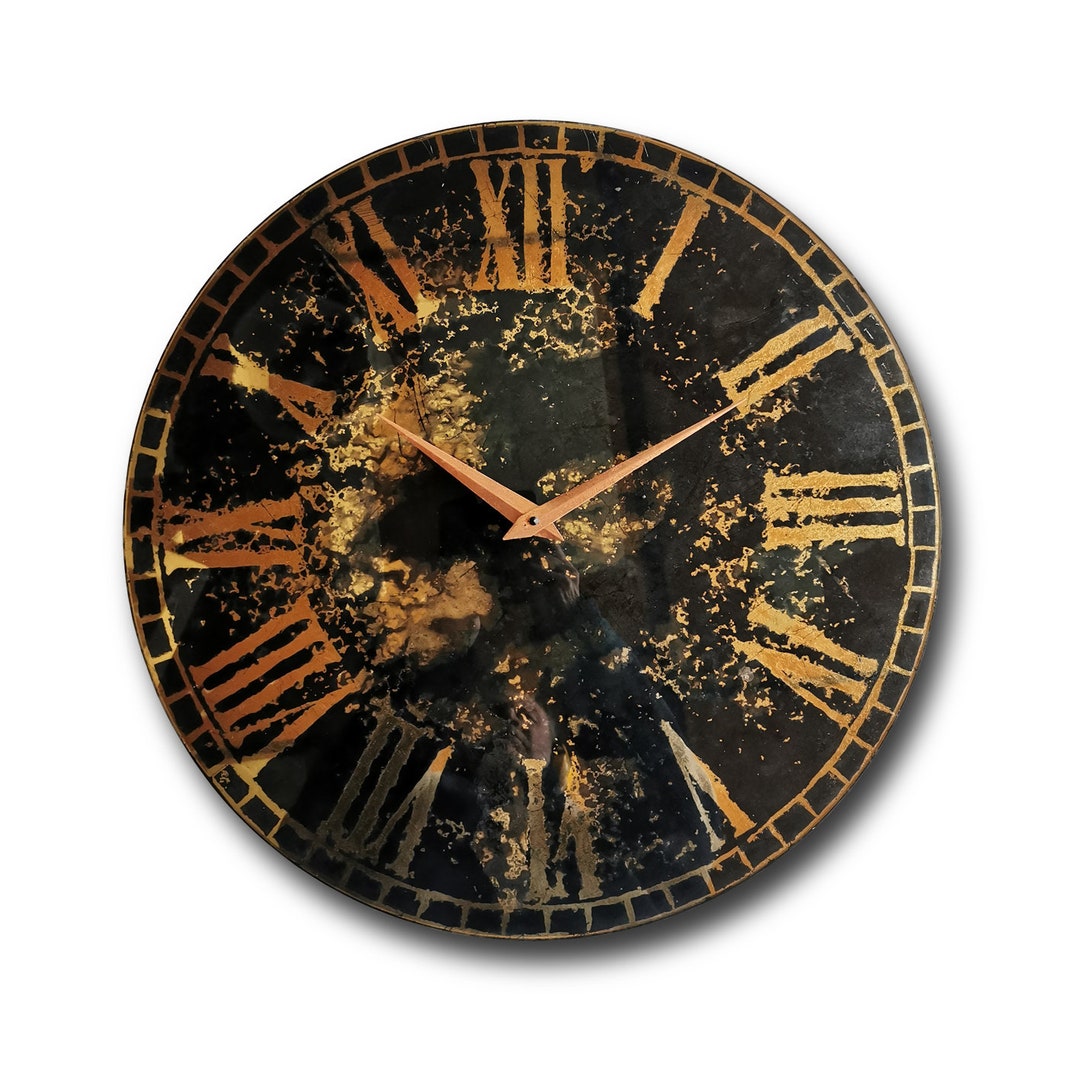 Large Glass Clock Oversized Clock Design Clock Wall Clock Etsy