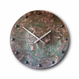 Large copper clock, big Wall clock, Home decor, Original clock, Handmade clock, design clock, rustic clock, Hammered clocks, copper clock