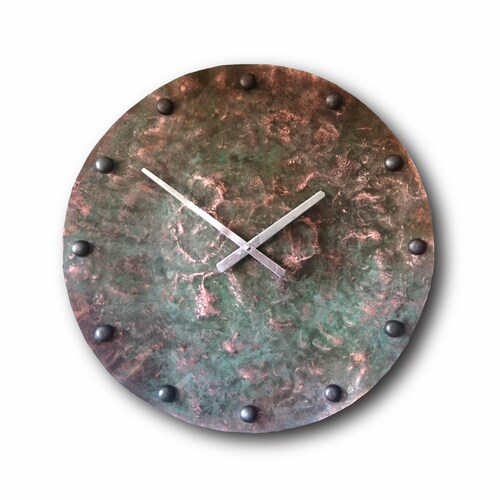 Large Copper Clock Big Wall Clock Home Decor Original Etsy