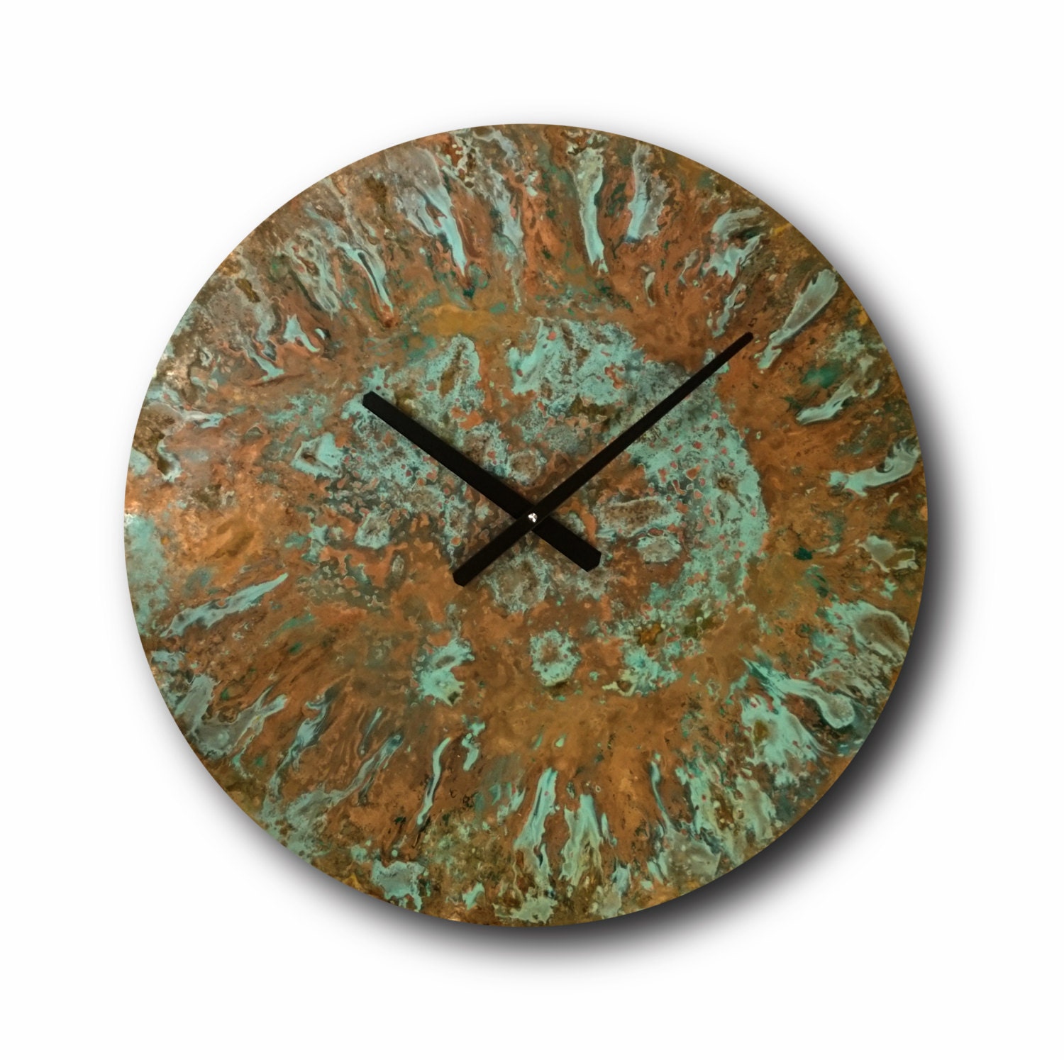 Best Of Große Wanduhr Kupfer Große Patina Kupfer Uhr Wanduhr Wohnkultur Original