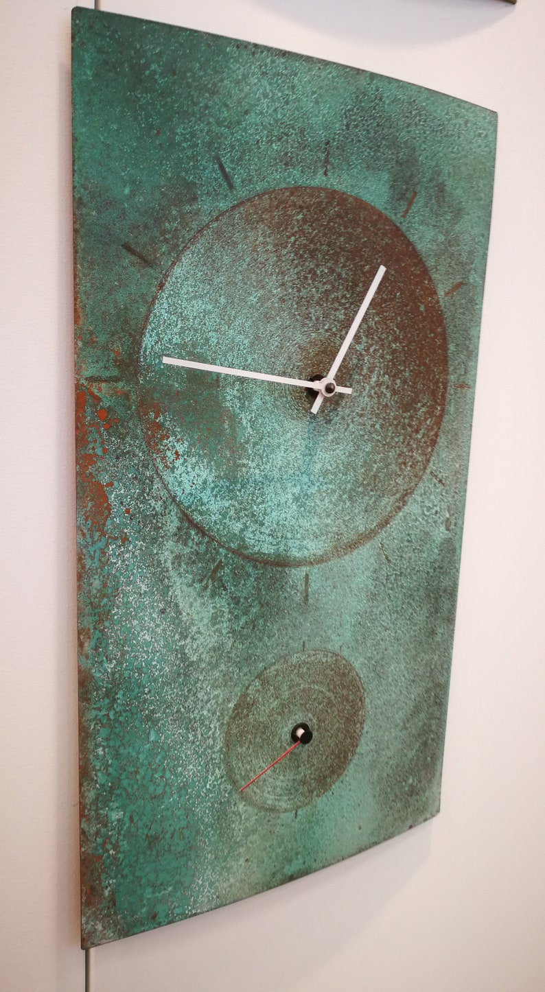 Original Clock Clock Hand Made Clock Patina Copper Clock Wall Clock Home Decor Design Clock Clocks Rustic Clock Home Decor Home Living Kromasol Com