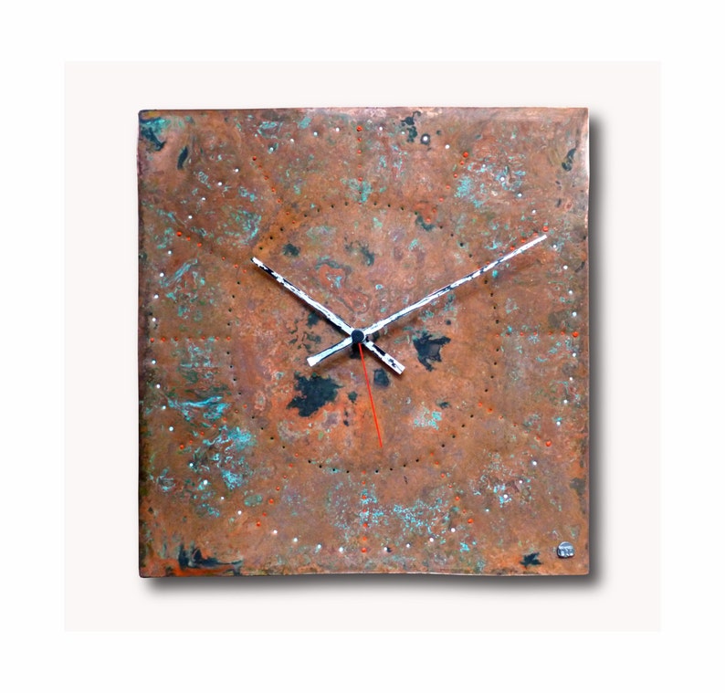 Patina copper clock Wall clock Home decor Original clock Etsy