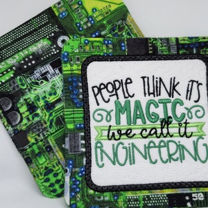 Handcrafted Embroidered Fabric Mug Rug Coasters School Related STEM classes