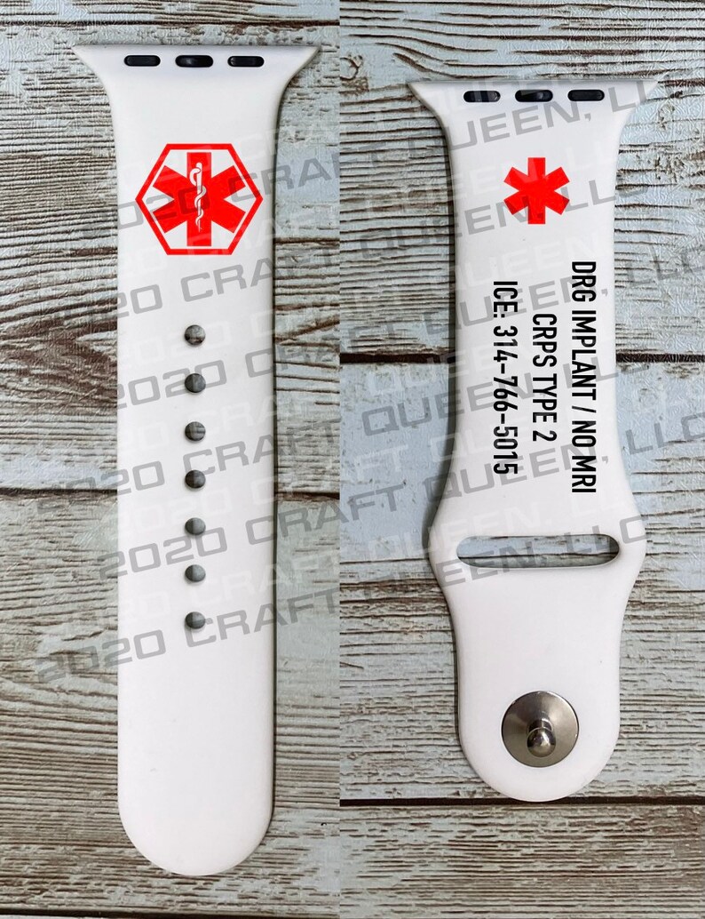 Medical Alert Engraved Watch Band Apple Samsungfitbit Etsy