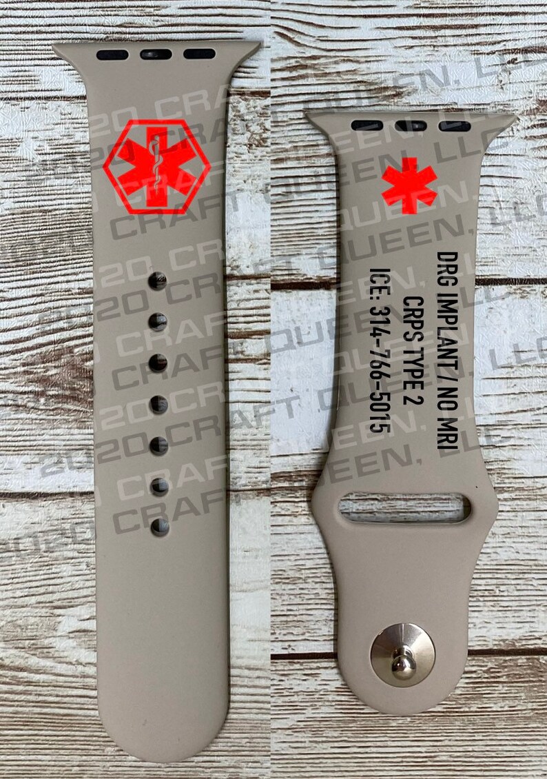 Medical Alert Engraved Watch Band Apple SamsungFitbit Etsy