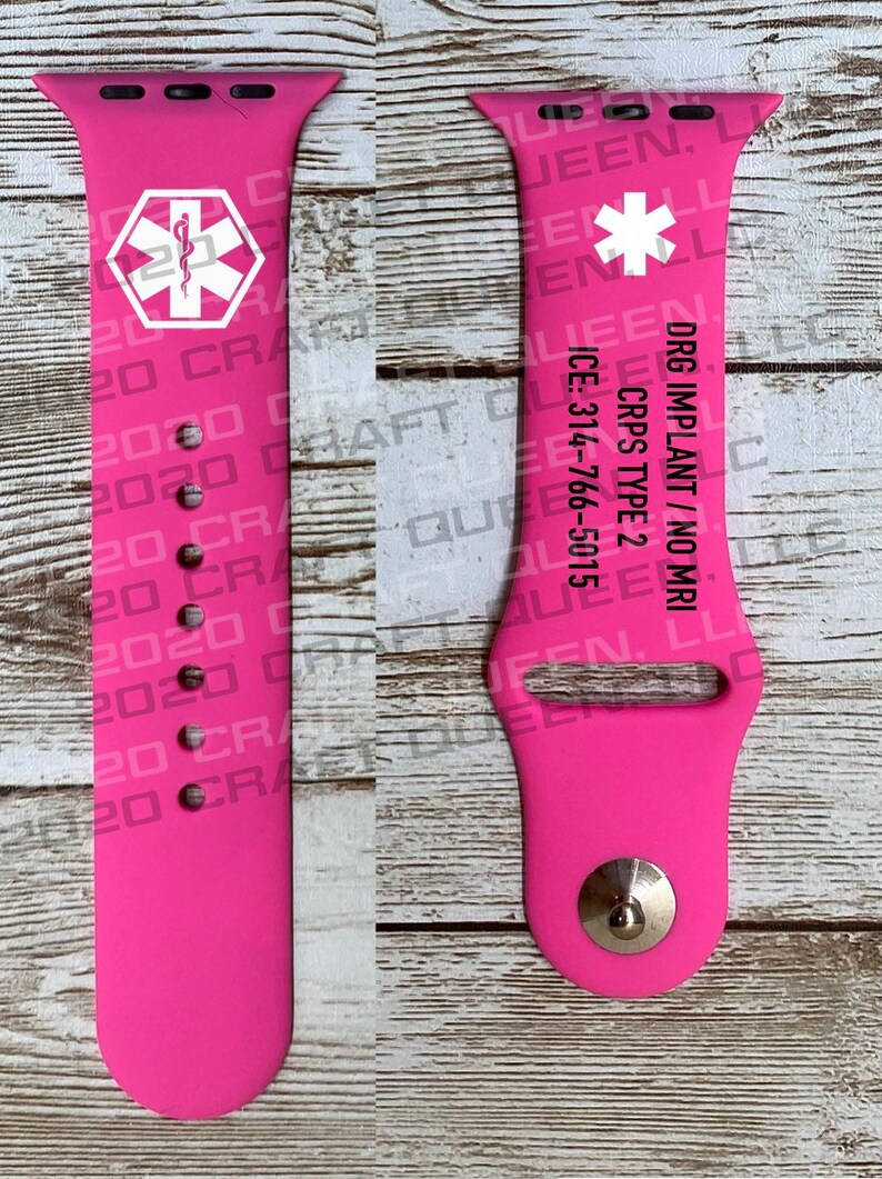 Medical Alert Engraved Watch Band Apple SamsungFitbit Etsy