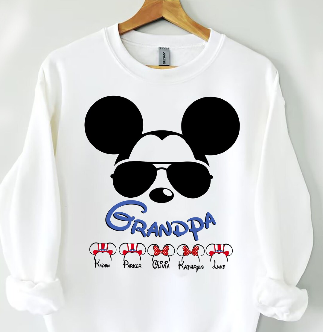 Personalized Grandpa Papa Poppa Pops Daddy Mickey Mouse Etsy