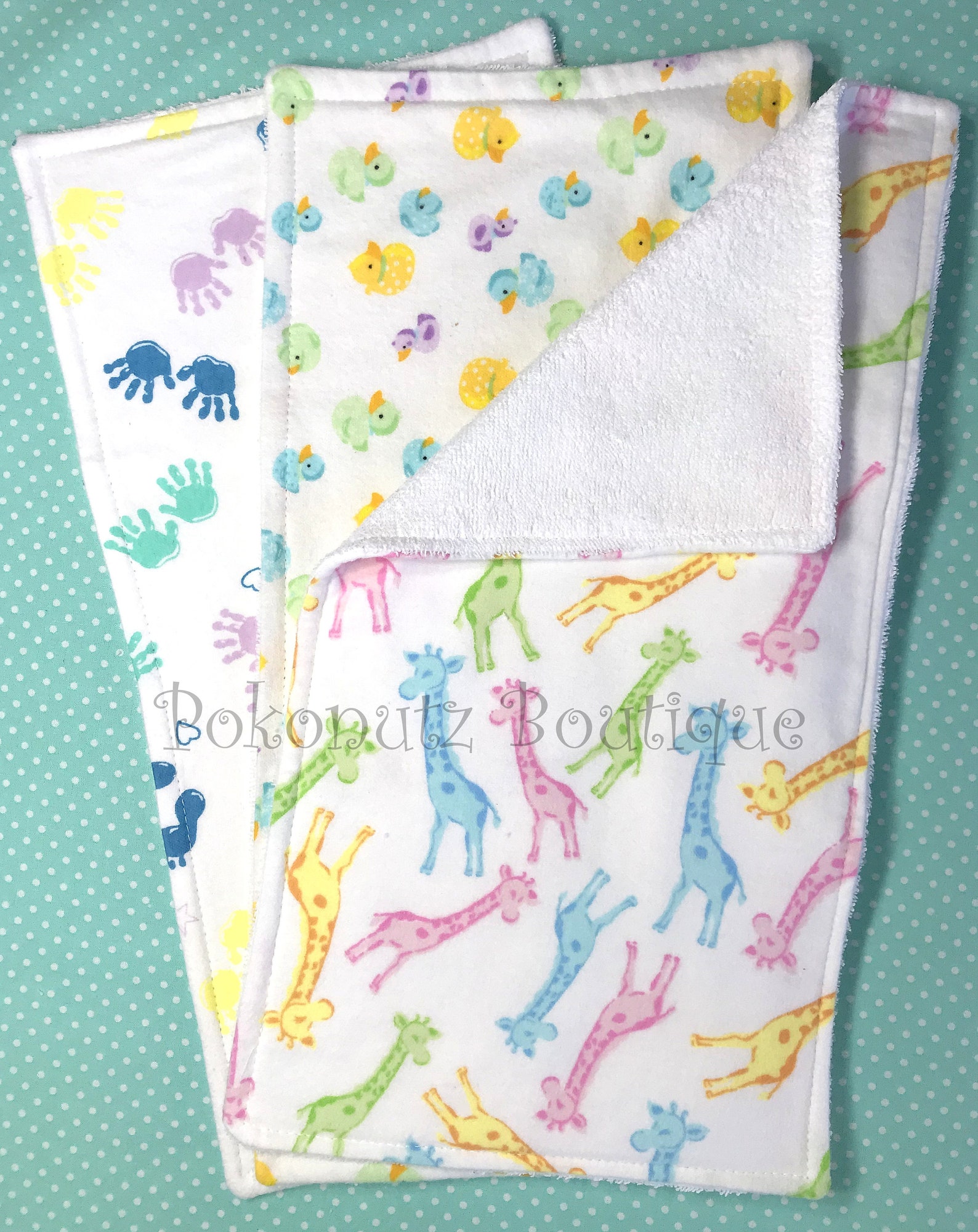 Layette Burp Cloths Baby Burp Cloth Set Gender Neutral Burp Etsy