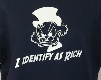 I Identify As Rich Ducktales Scrooge McDuck Comical T-Shirt