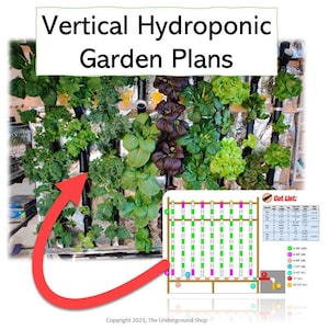 Hydroponic Plans - 50 pages - Vertical Hydroponics Tutorial DIY