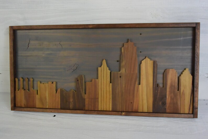 Kansas City Skyline Wall Art Rustic Urban Kansas City Skyline Wall Art Rustic