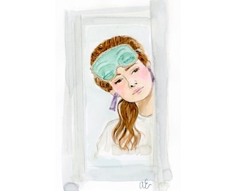 Audrey Tür Illustration Aquarell