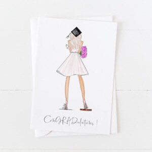 Grußkarte: Herzlichen Glückwunsch, Comhghairdeas Karte für Graduierung Mädchen (Personalisieren Sie, indem Sie die Haar & Haut Option wählen)