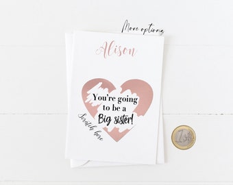 Greeting scratch & reveal card - You&#39;re going to be a Big Sister or Big brother surprise card, Pregnancy announcement