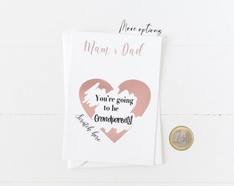 Greeting scratch & reveal card - You're going to be a GrandMother Grandfather card, Pregnancy reveal card for Mother, or Father