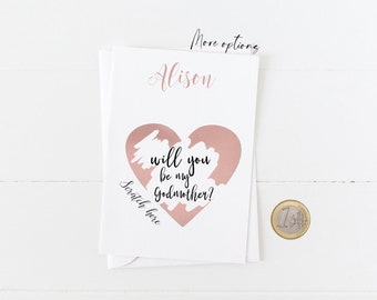 Greeting scratch & reveal card - Will you be my Godparent, Godmother or Godfather ? Christian card (Personalise with a First Name)