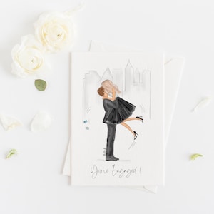Biglietto di auguri - Biglietto personalizzato per coppia di novelli fidanzati, biglietto di congratulazioni per il fidanzamento