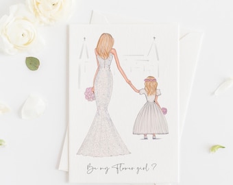 Grußkarte - Will you be my Flower girl Karte, Personalisiert