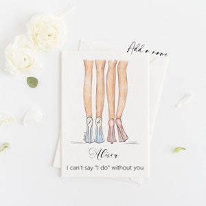 Biglietto d'auguri per matrimonio: personalizzato Non posso dire di fare a meno del tuo biglietto, proposta di damigella d'onore, damigella d'onore