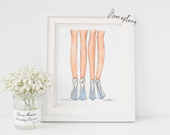 Art print - Personalized Wedding gift for Gay Brides, Mrs & Mrs sketch, Present for Sister, daughter, Friends