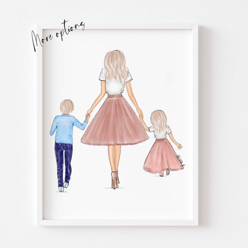 Personalized Mother and Daughter Wall Art Gift for Mom Mum & Etsy Ireland