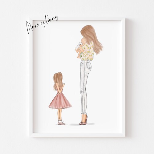 Personalized Mother and Daughter Wall Art Gift for Mom Mum & Etsy Ireland