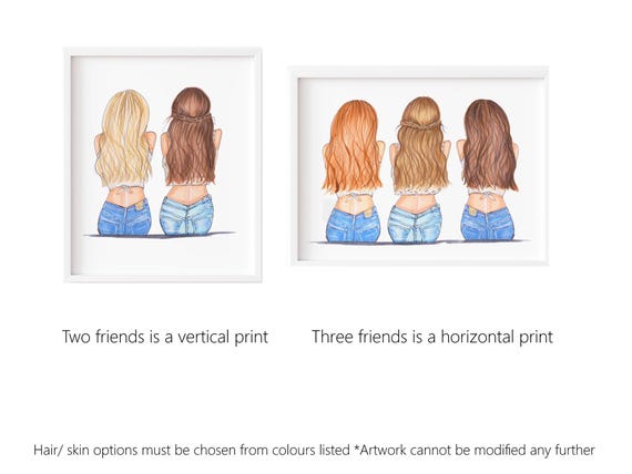 How To Draw Three Best Friends Easy Step By Step