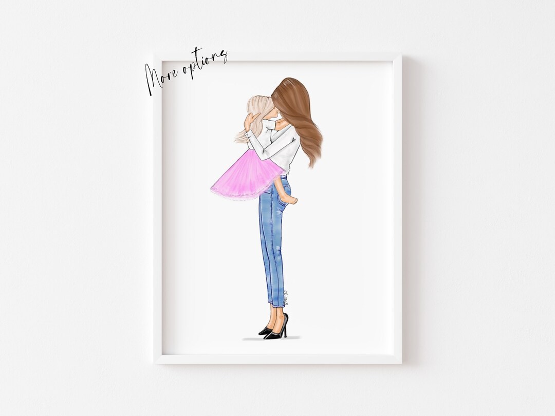 Personalized Mother and Daughter Wall Art Gift for Mom Mum & Etsy