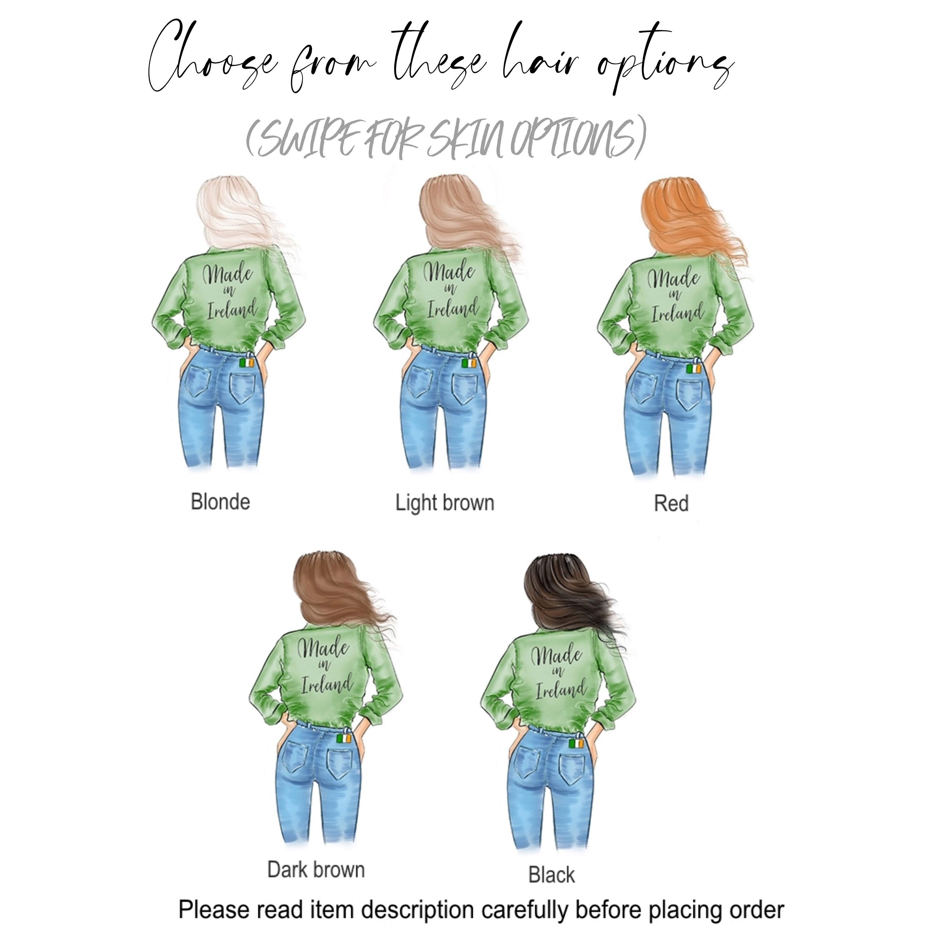 Personalized Irish girl illustration print Made in Ireland | Etsy