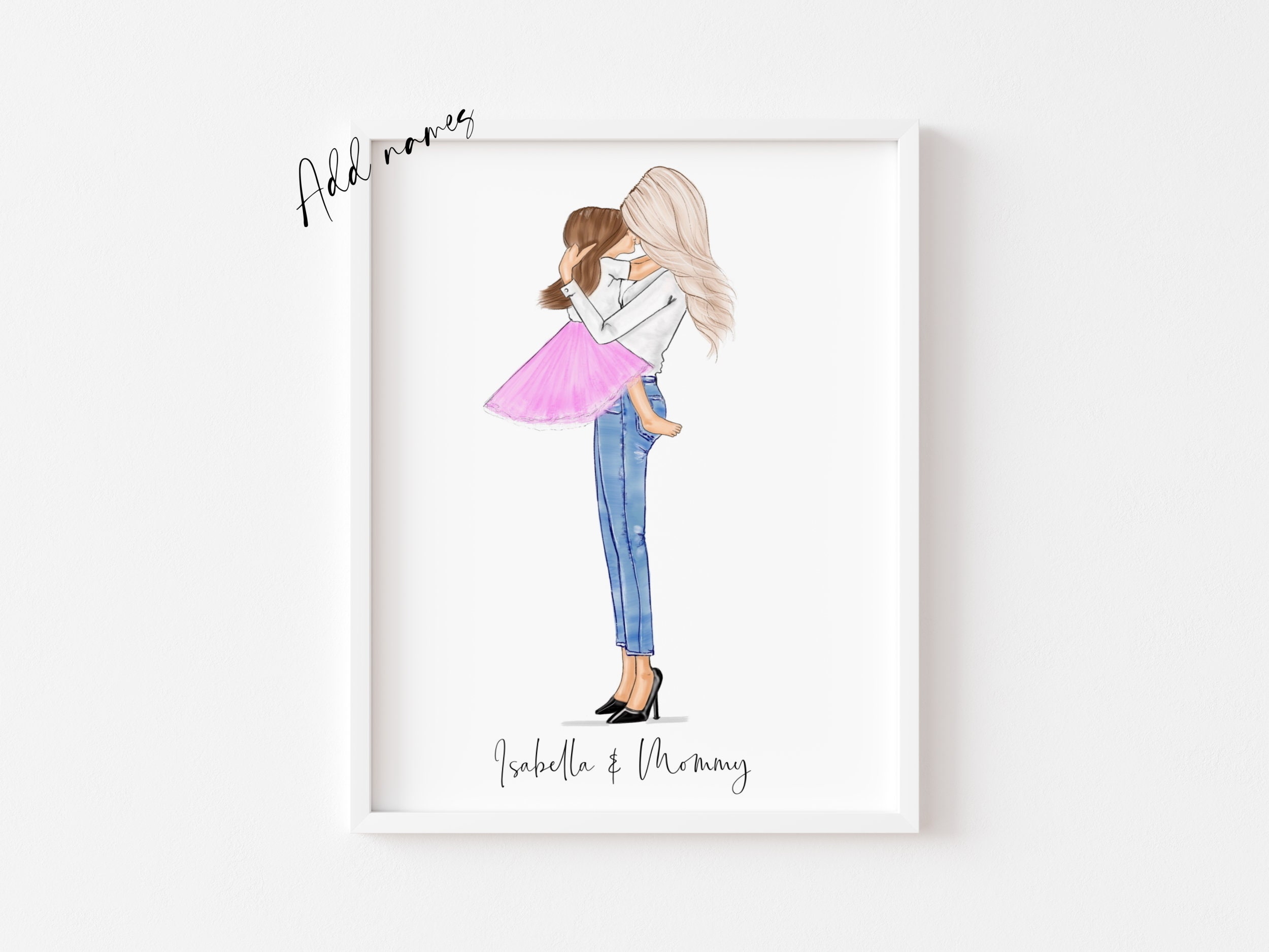 Personalized Mother and Daughter Wall Art Gift for Mom Mum & Etsy Ireland