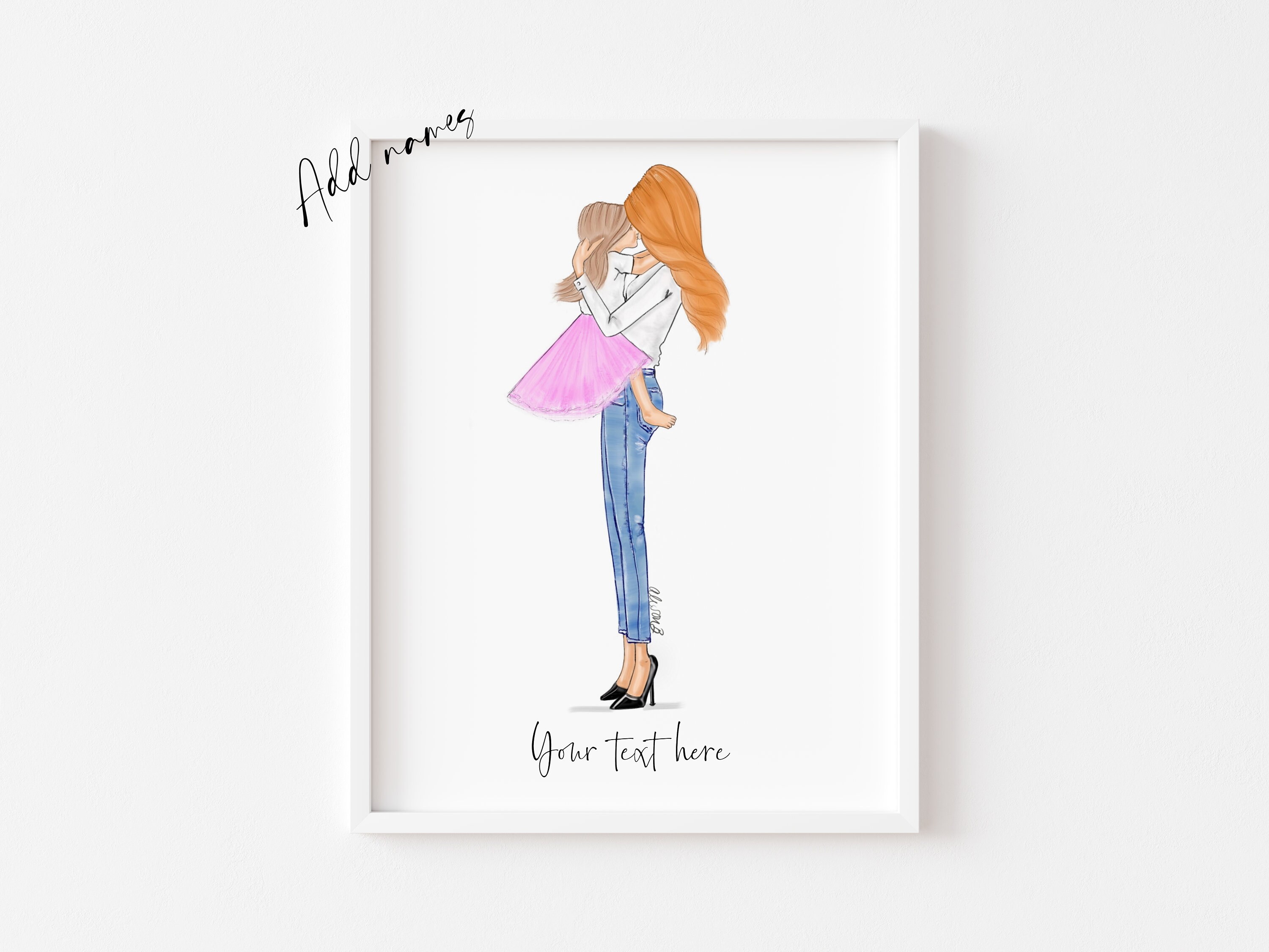 Personalized Mother and Daughter Wall Art Gift for Mom Mum & Etsy