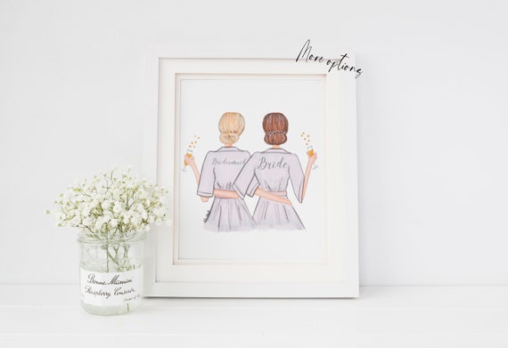 Blondes Bride & Bridesmaid Illustration Graphic by Maddy's Art & Mockups ·  Creative Fabrica