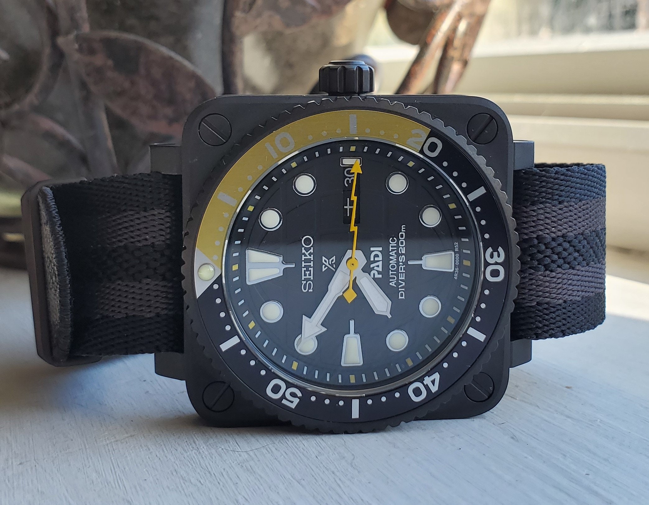Bumblebee Bell & Ross Homage Custom Automatic Watch Seiko - Etsy New Zealand