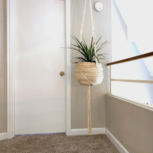 Extra large macrame plant hanger - macrame plant hanger for large basket - long plant holder - big plant hanger - basket plant holder