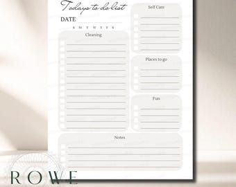 Digital Download Canva Template | Greige Editable To Do List | Simple Clean | Letter Size | Productivity Checklist | Daily Task List