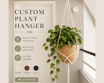Custom Macrame Plant Hanger | Handmade Cotton Rope Plant Hanger | Made to Order | Indoor Hanging Planter | Custom Length & Color | XXL Long