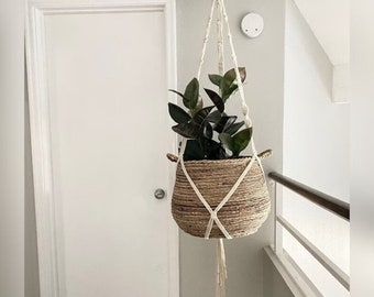 Support pour plante en pot géant extra-large XXXL - 16 à 22 pouces - support de plante géant en macramé blanc - énorme support de support de plante en pot