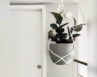 No Tassel plant hanger - Giant XXL large macramé plant hanger - huge planter - modern oversized plant holder -  Tassel Free plant hanger