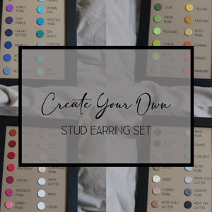 Stud Earrings Set | Polymer Clay | Statement | Modern Jewelry  | Everyday | Personalized | Custom | Create Your Own