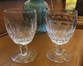 Two Waterford Short Stem Colleen Water Goblets Signed