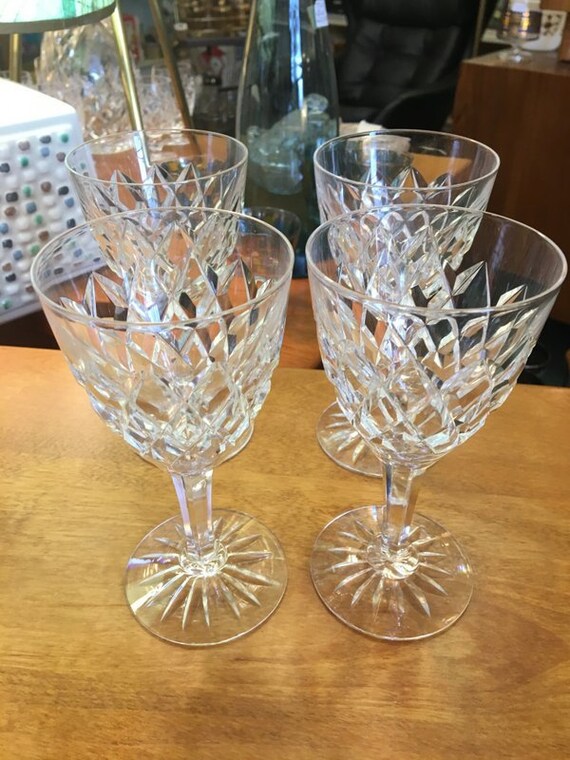 Kosta Boda Crystal Four Rut Majestic 5 5 8 Wine Goblets Etsy