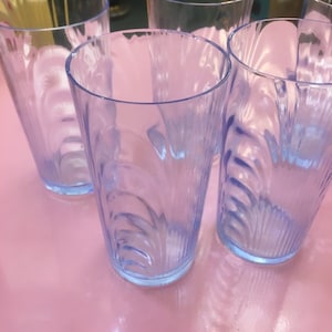 Set de cuatro vasos planos de 12 onzas Moonlight Blue Cambridge Caprice de 5 1/4&quot; de altura