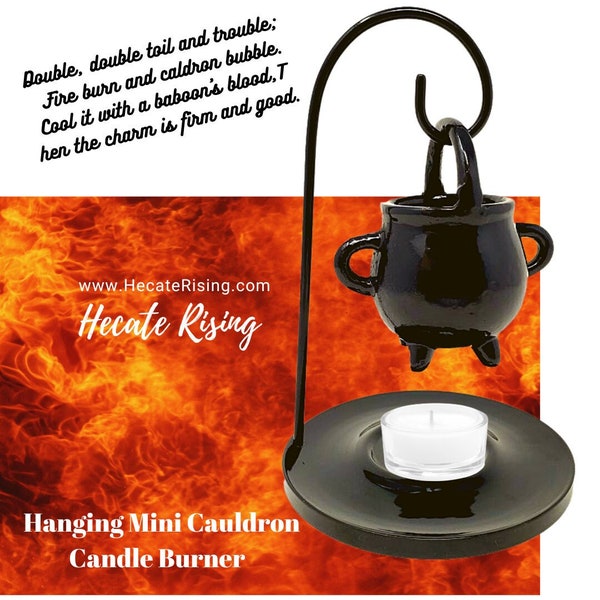 Hanging Mini Cauldron Candle Burner - Tealight Burner - Oil Burner - Wax Melting