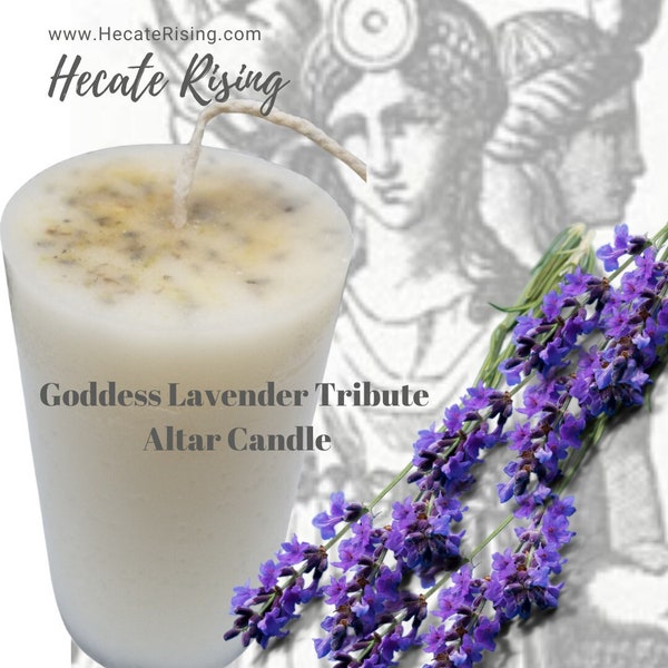 Goddess Lavender Tribute Altar Candle - Lavender Pillar Candle - Hecate Pillar Candle - Hecate Devotional Candle